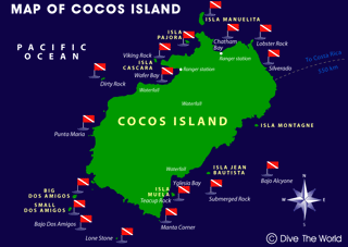 Map of Cocos Island, Costa Rica (click to enlarge in a new window)